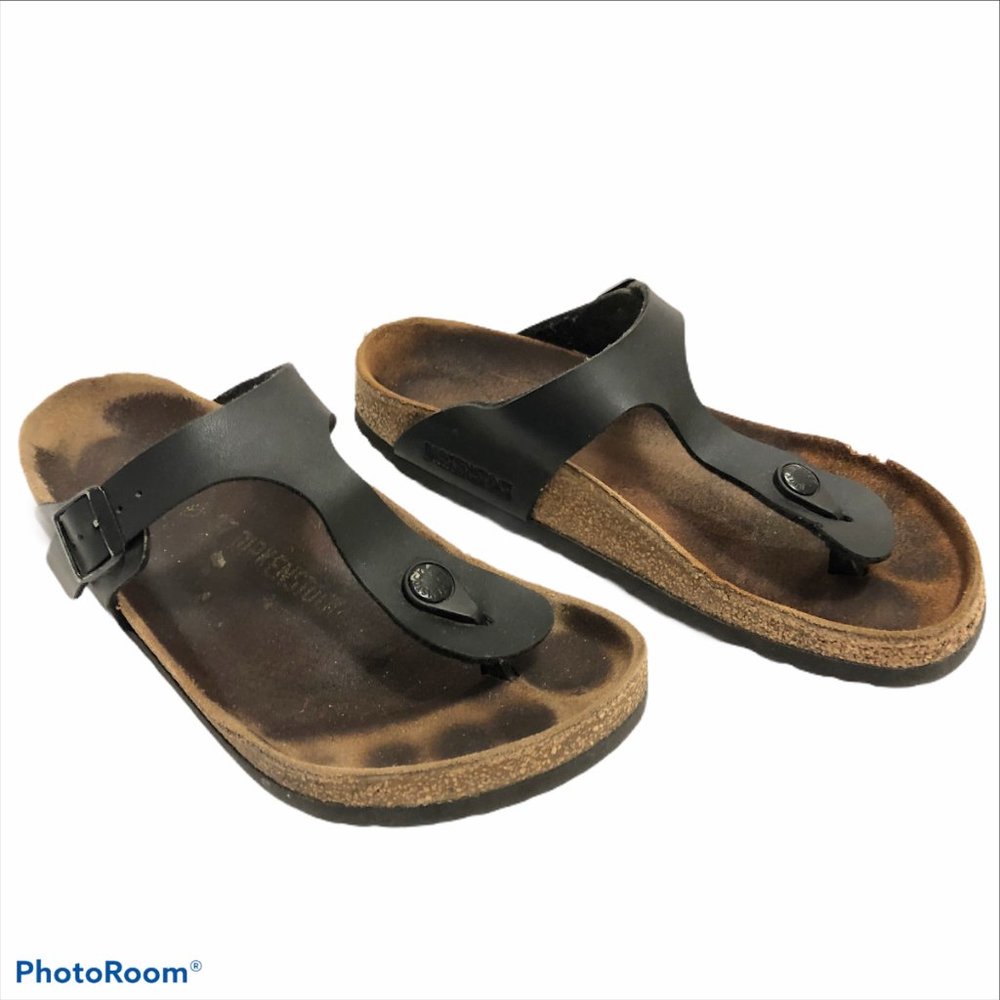 Birkenstock Gizeh Birko-Flor Sandals black sz 37